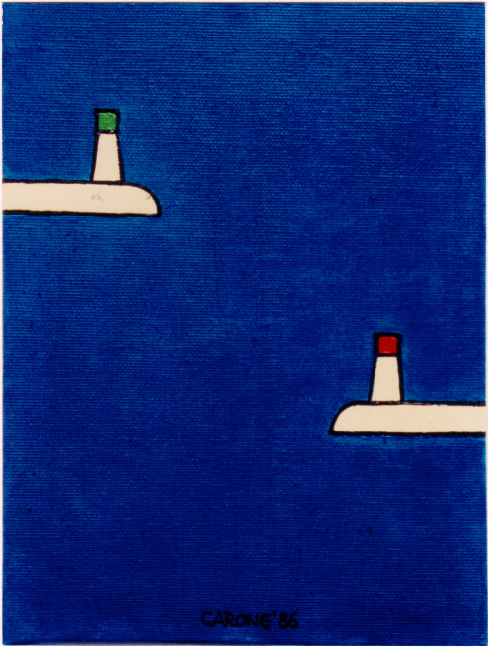 IL PORTO DI BARI . 1986 - Colori acrilici su tela, cm.30 x 20
Collezione Mara Labriola, Bari