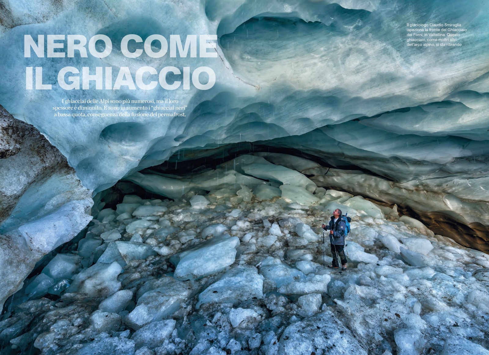 Nero Come Il Ghiaccio/National Geographic Italia - Articolo doppia pagina d'apertura
